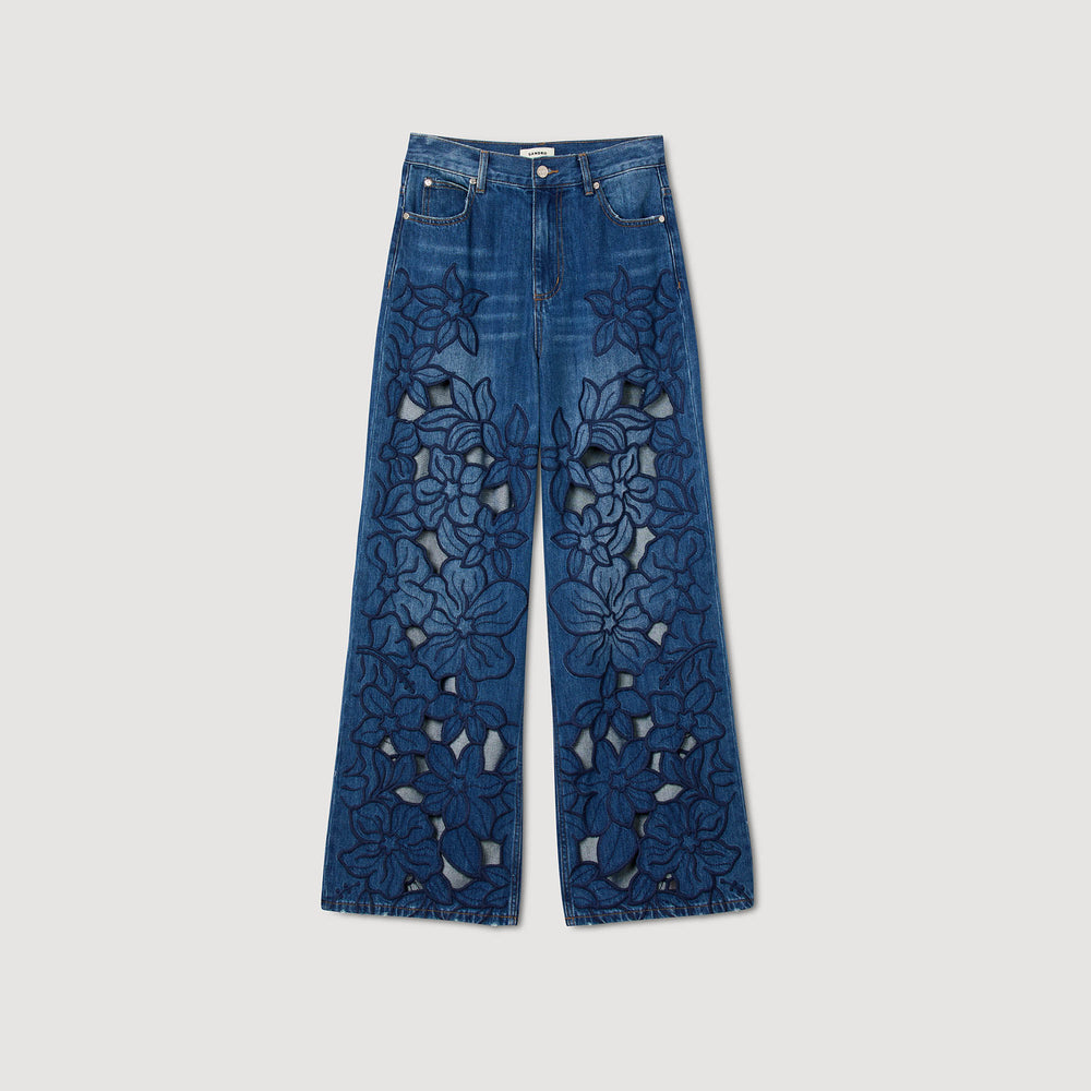 Sandro / Embroidered jeans Blue Jean