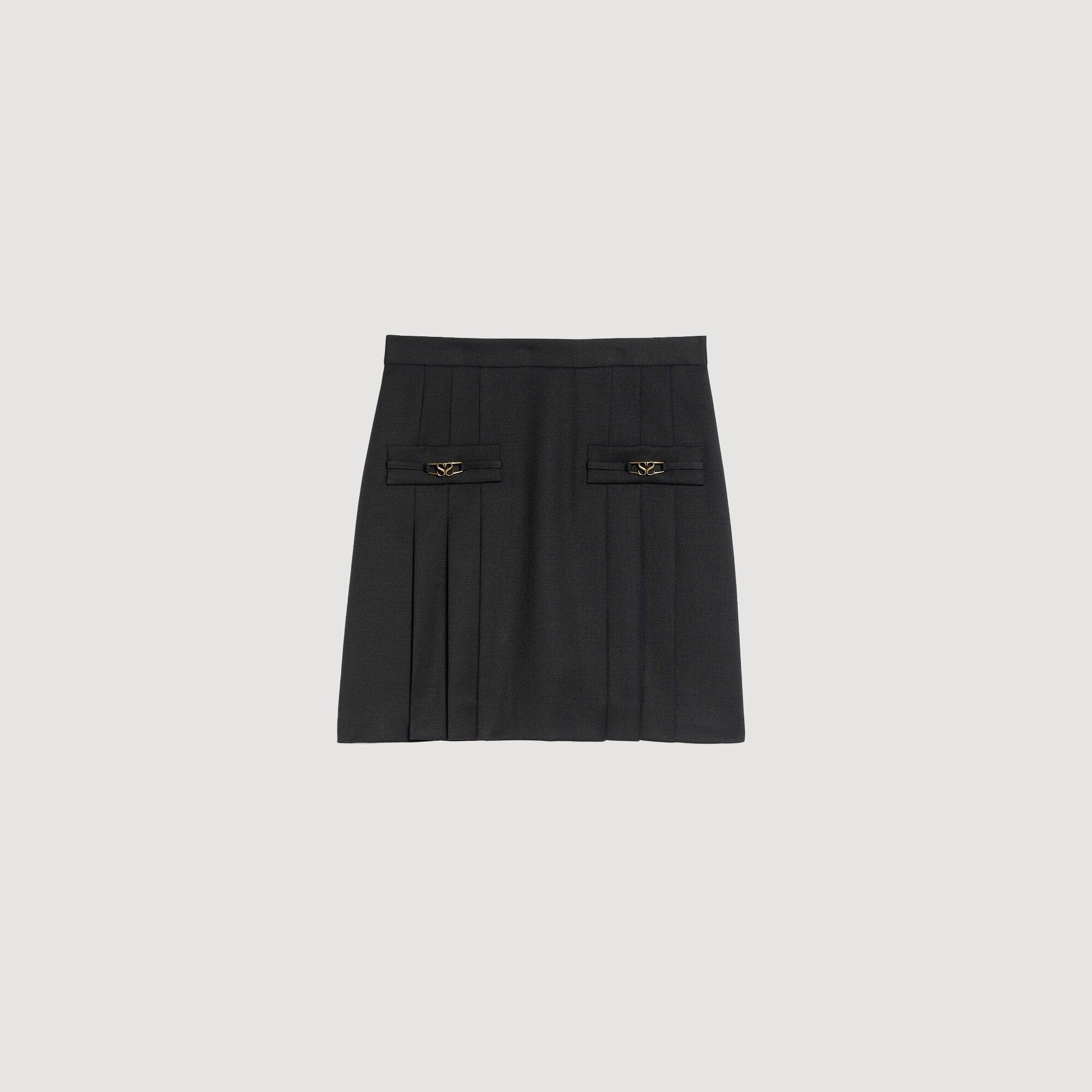 Sandro / Mini skirt with stitched pleats Black