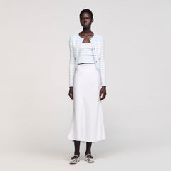 Sandro / Maxi satin-effect skirt Ecru