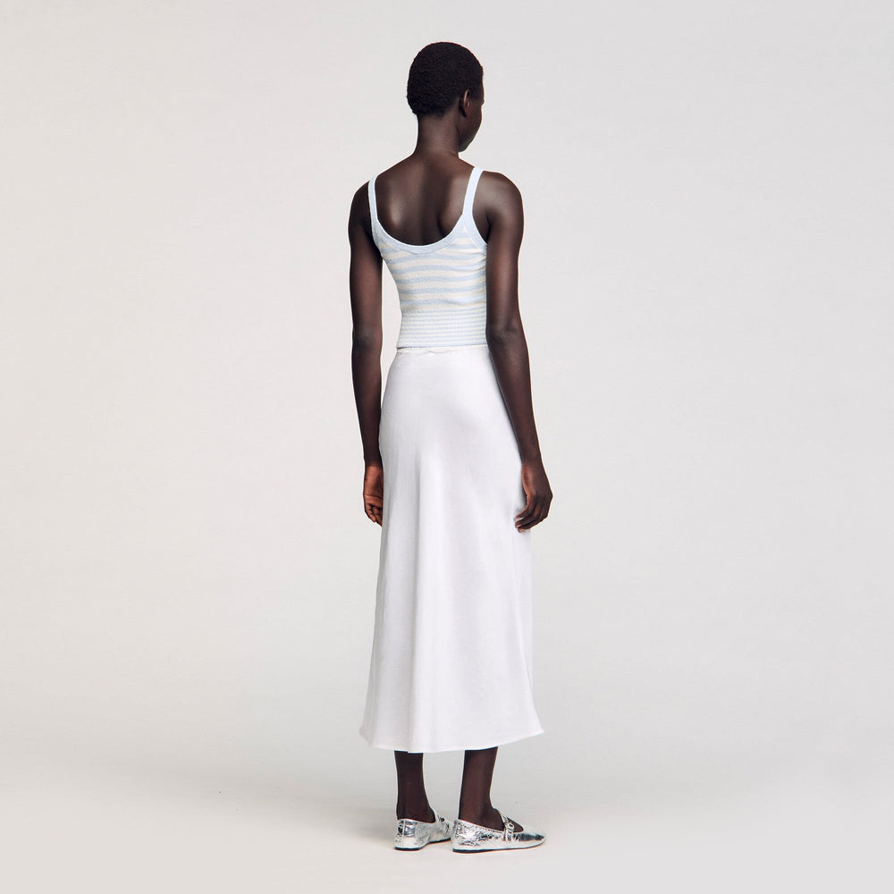 Sandro / Maxi satin-effect skirt Ecru