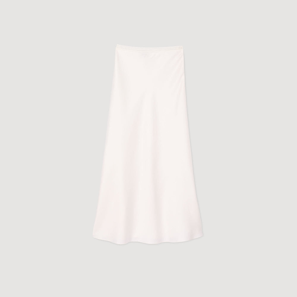 Sandro / Maxi satin-effect skirt Ecru