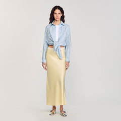 Sandro / Maxi satin-effect skirt Yellow