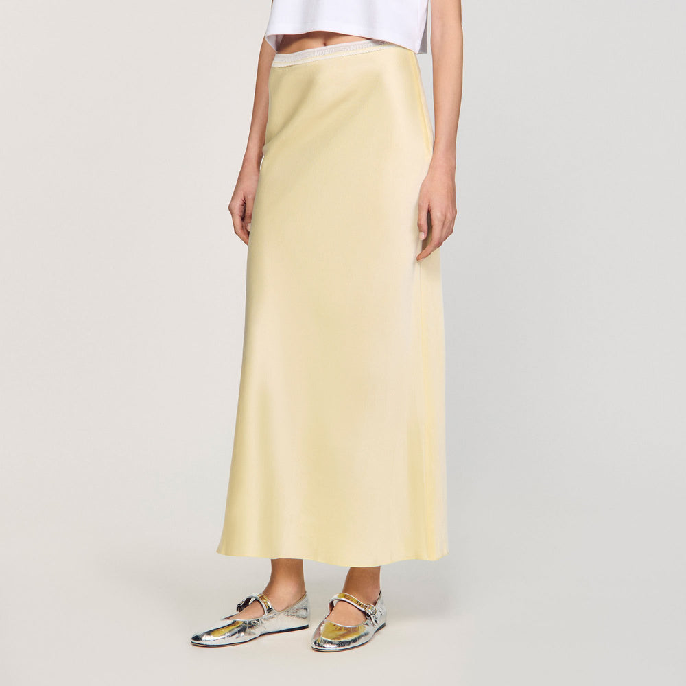 Sandro / Maxi satin-effect skirt Yellow