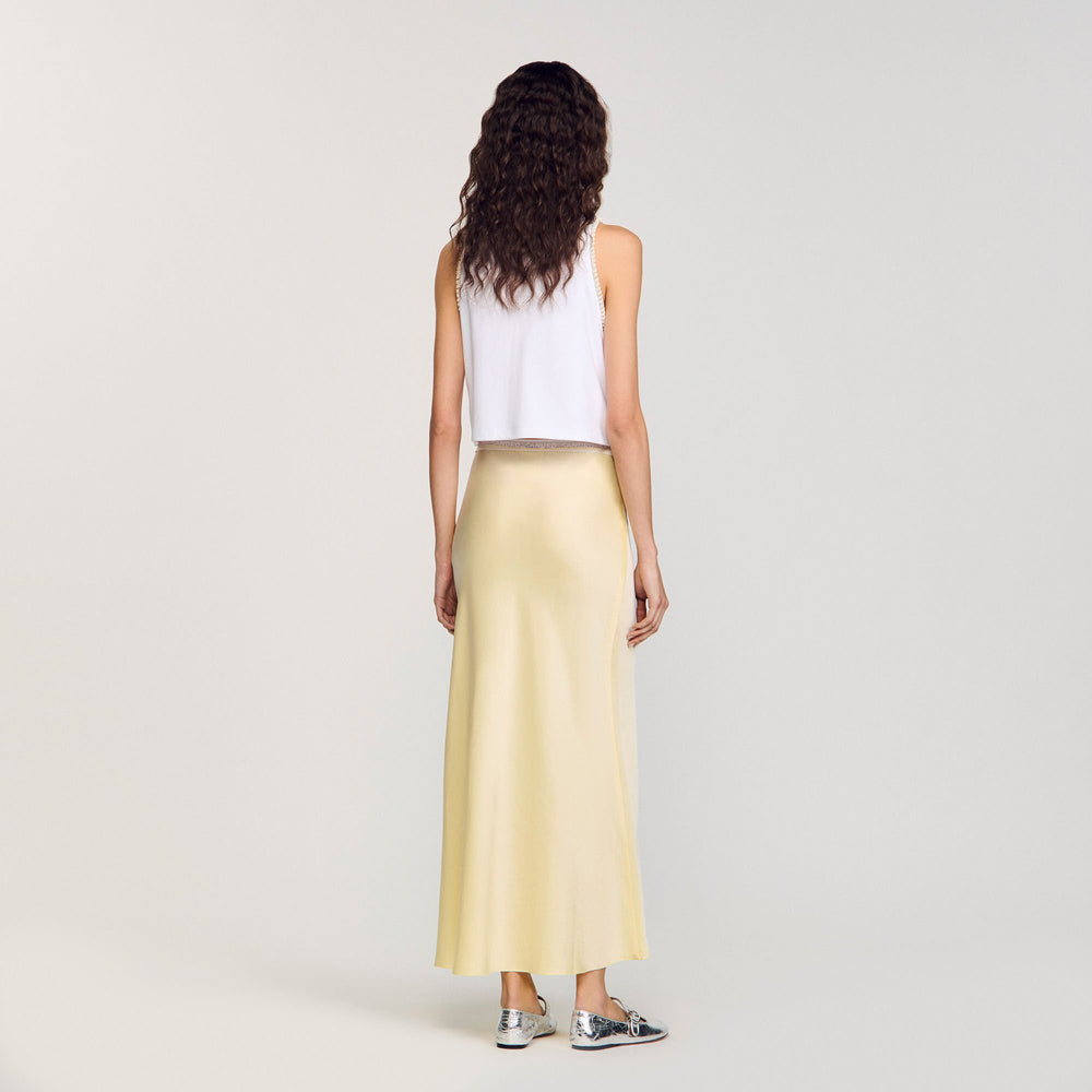 Sandro / Maxi satin-effect skirt Yellow