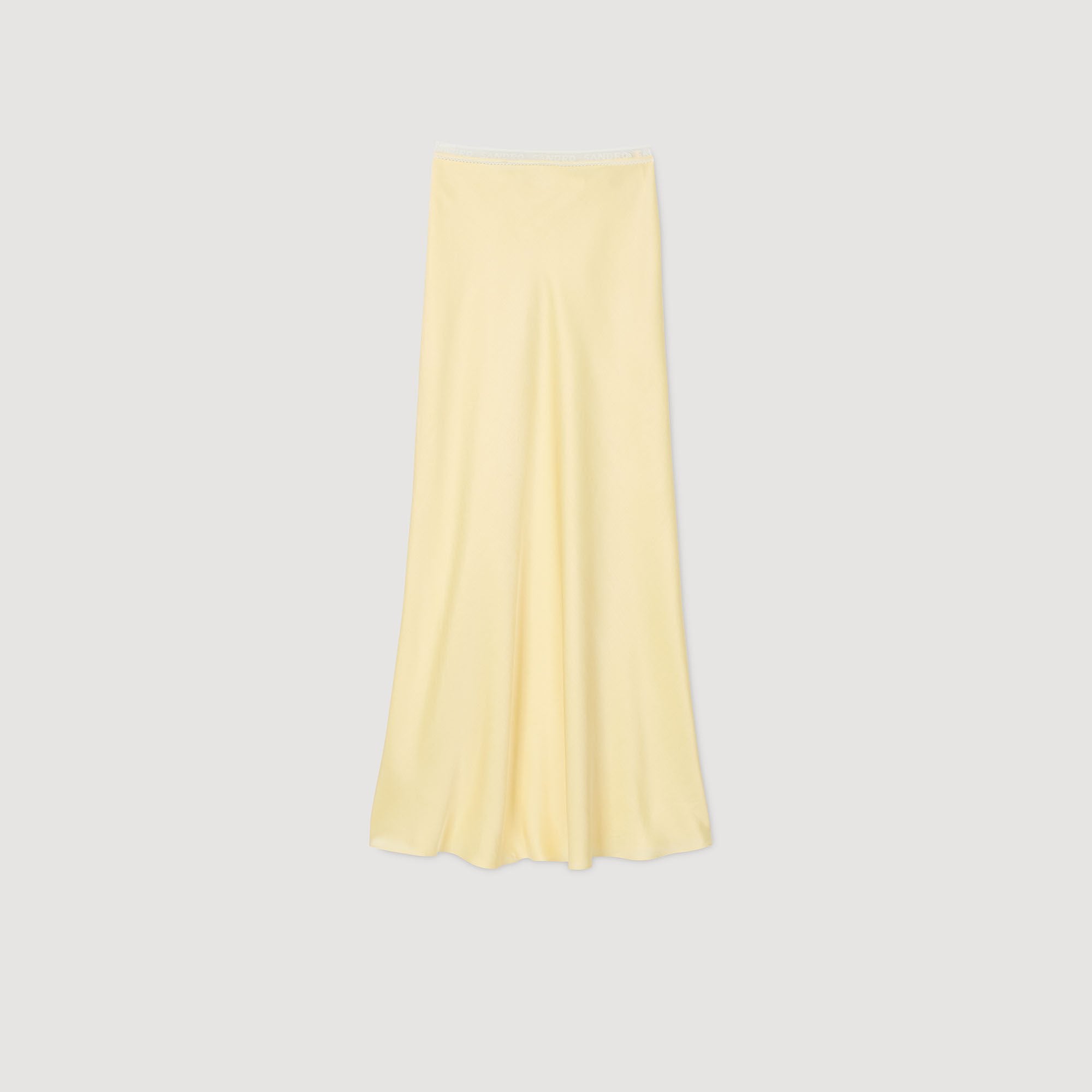 Sandro / Maxi satin-effect skirt Yellow