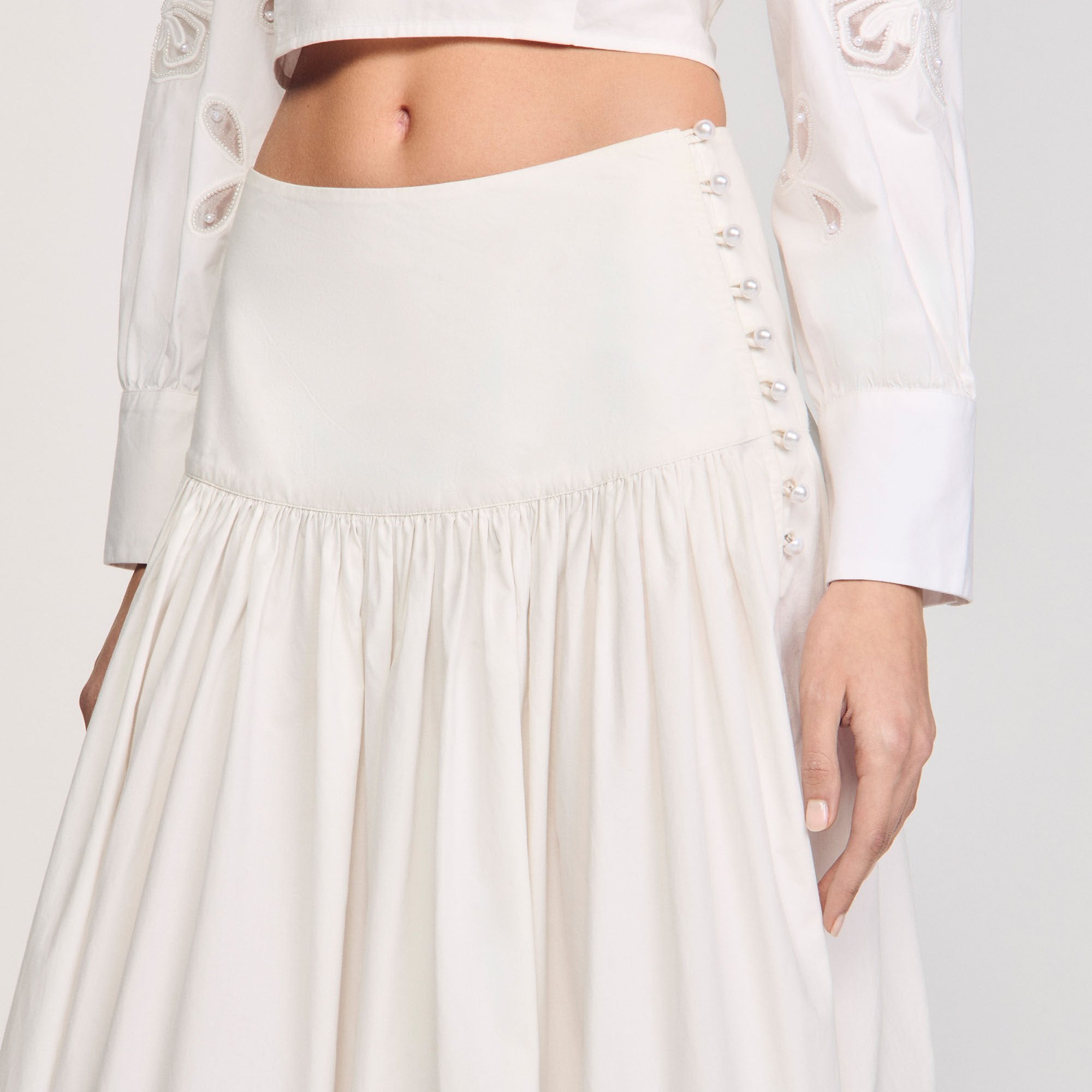 Sandro / Maxi poplin skirt Ecru