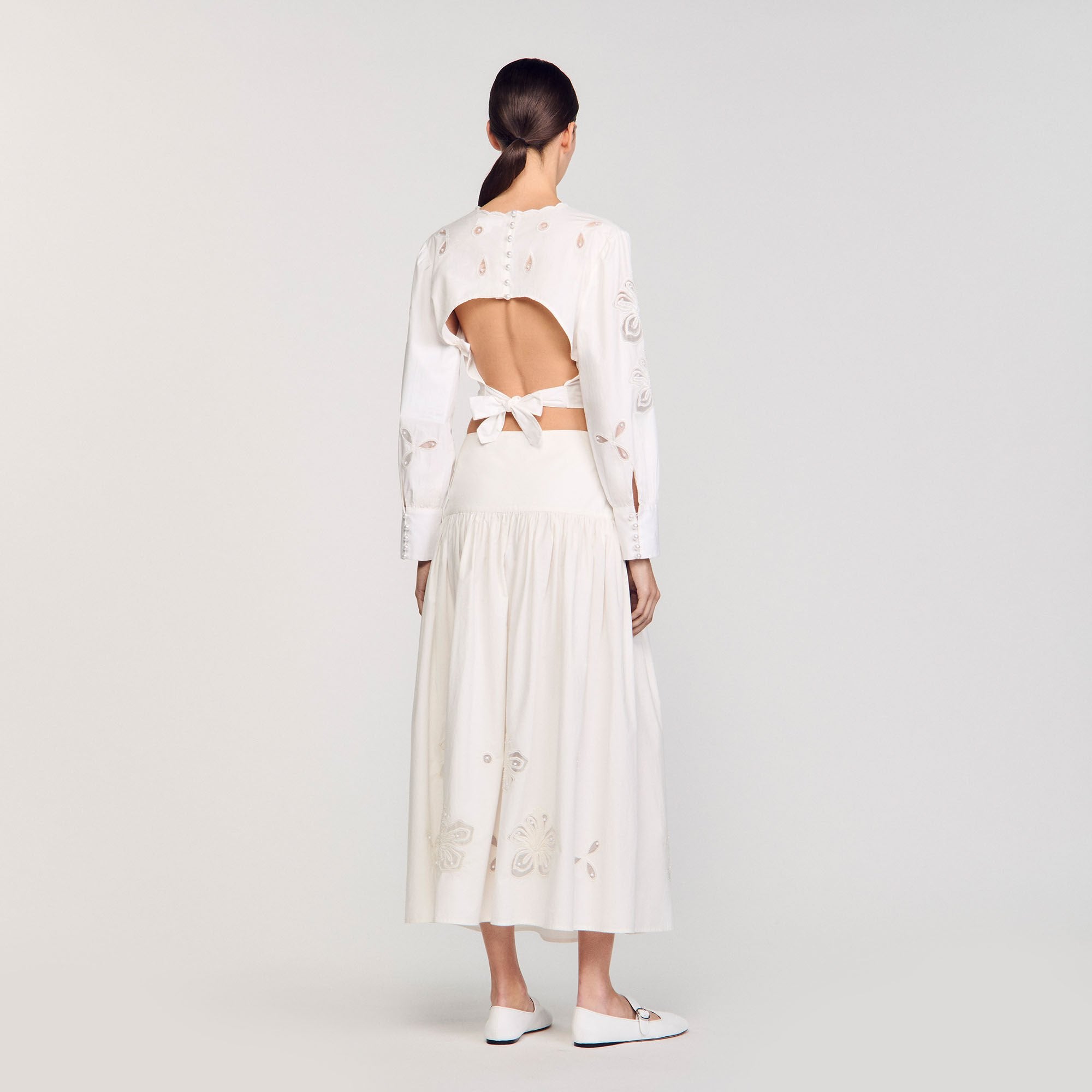 Sandro / Maxi poplin skirt Ecru