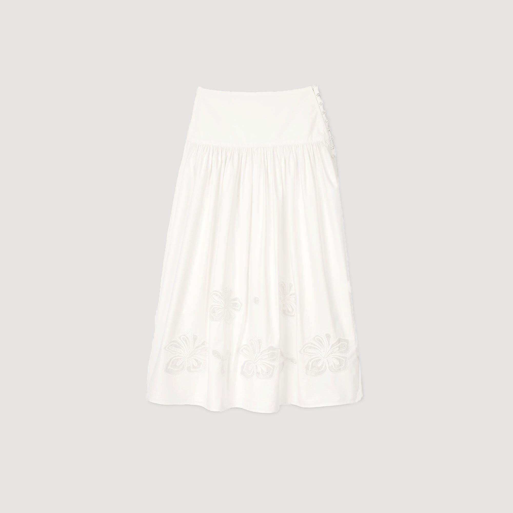 Sandro / Maxi poplin skirt Ecru