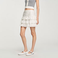 Sandro / Mini ruffled skirt White