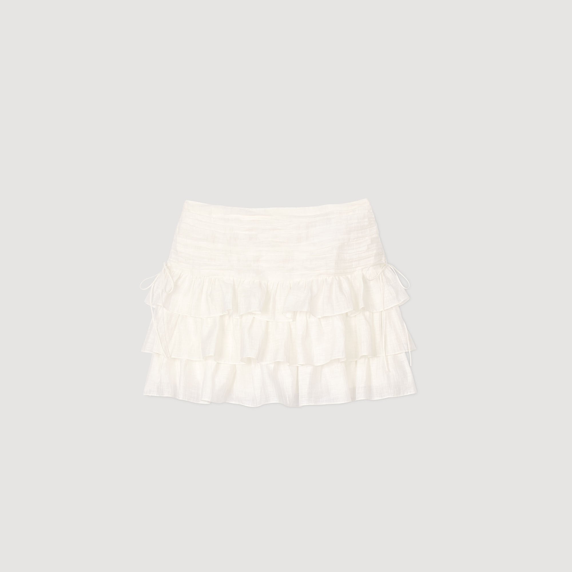 Sandro / Mini ruffled skirt White