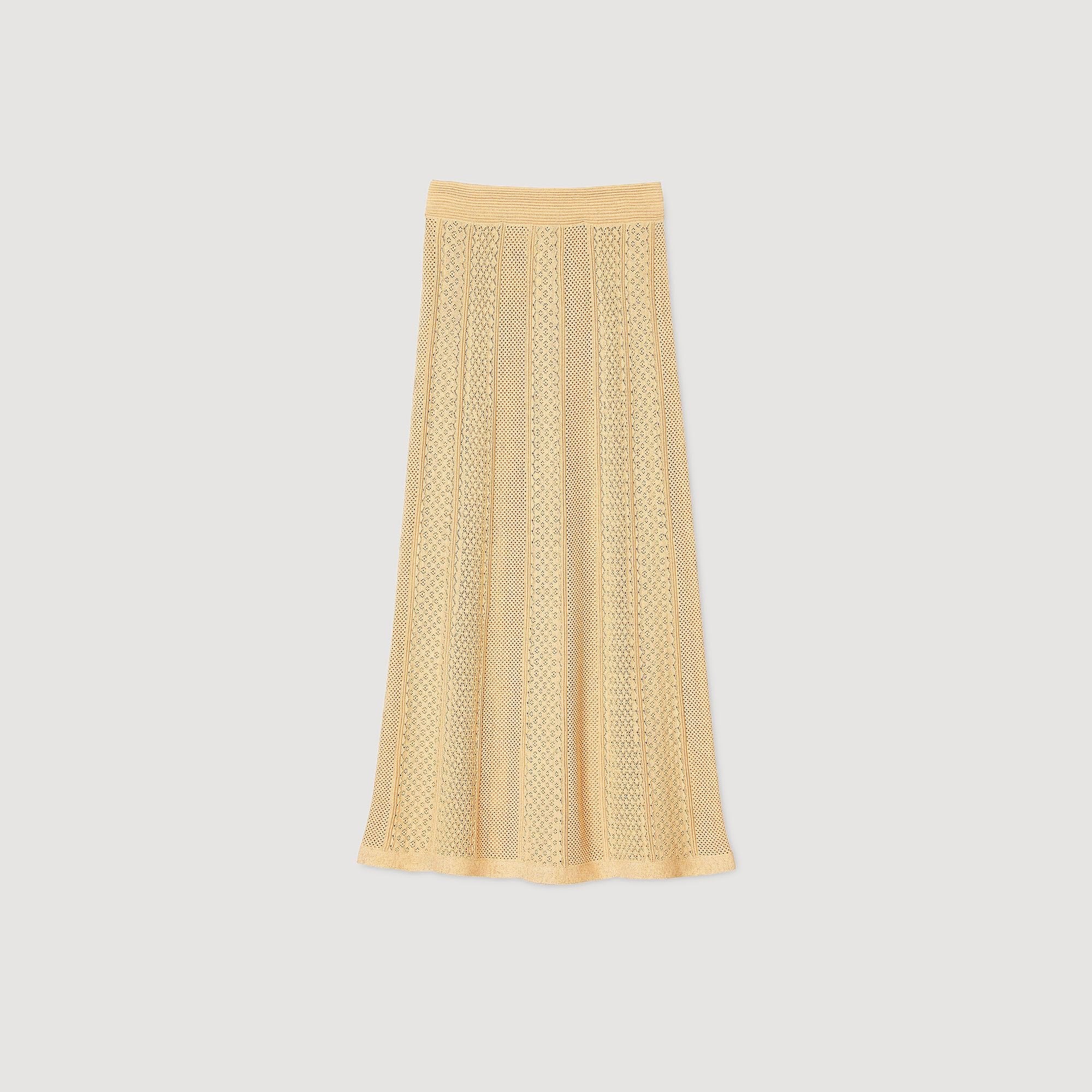 Sandro / Pointelle knit maxi skirt Gold
