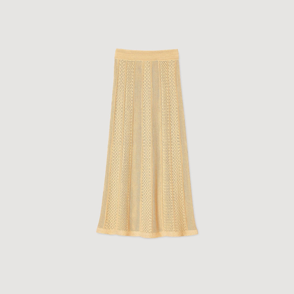 Sandro / Pointelle knit maxi skirt Gold