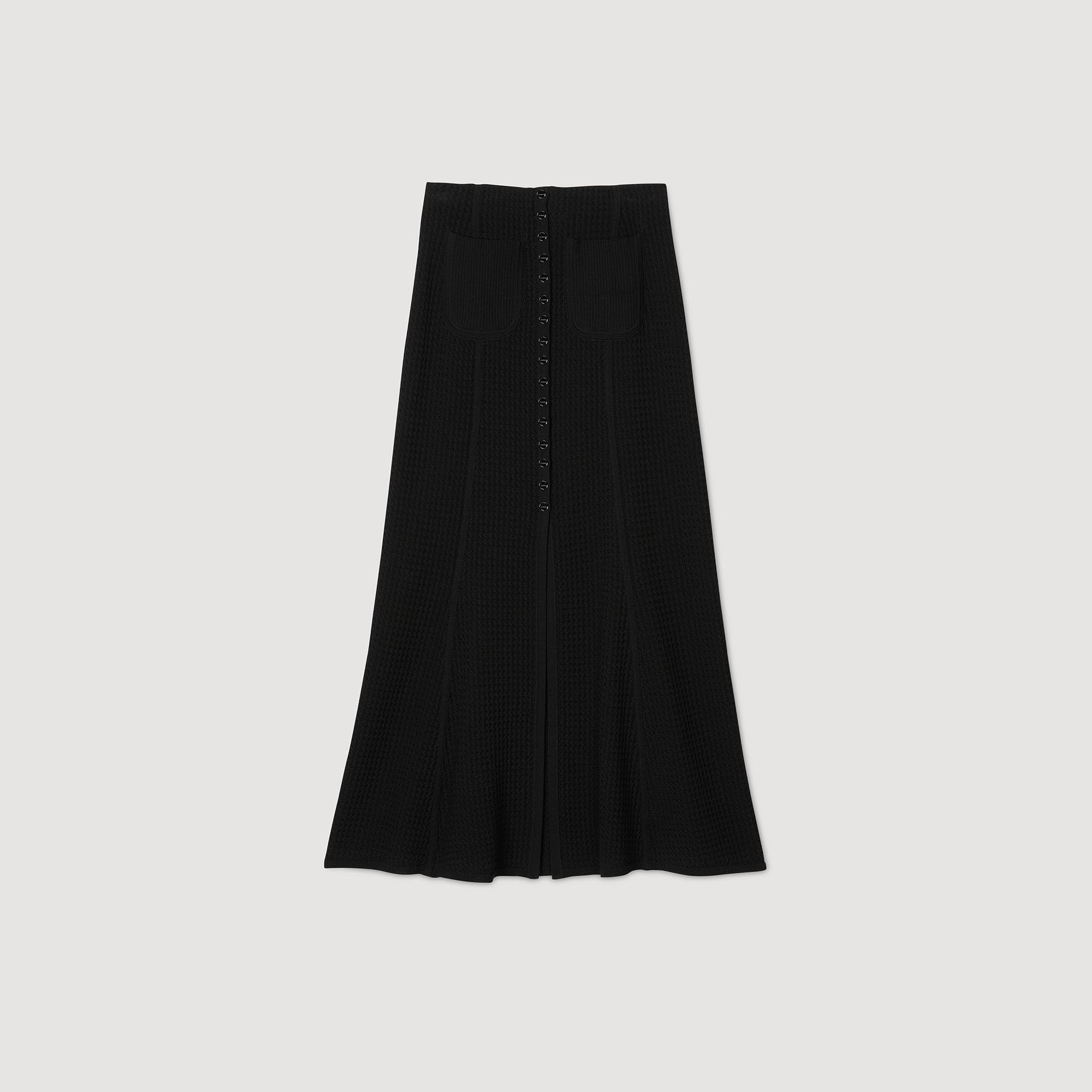 Sandro / Maxi decorative knit skirt Black