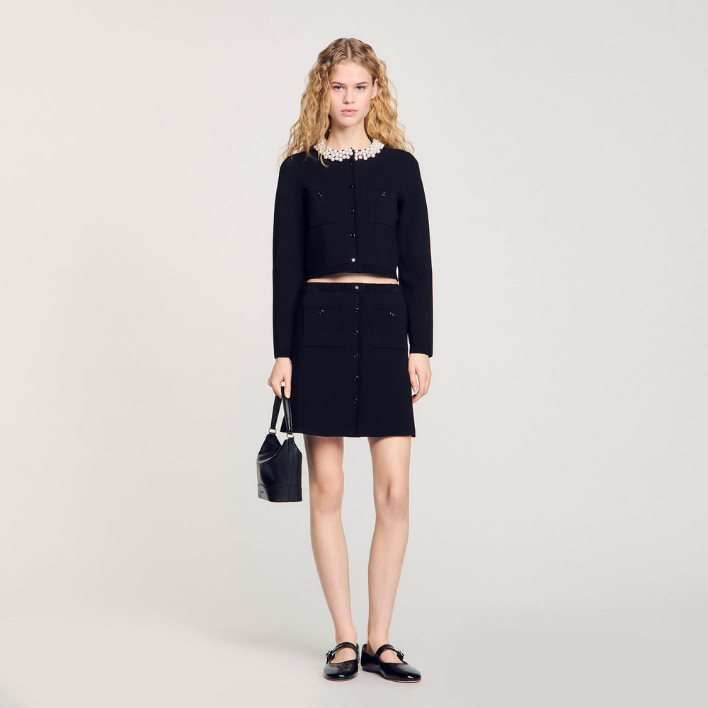 Sandro / Mini knit skirt Black