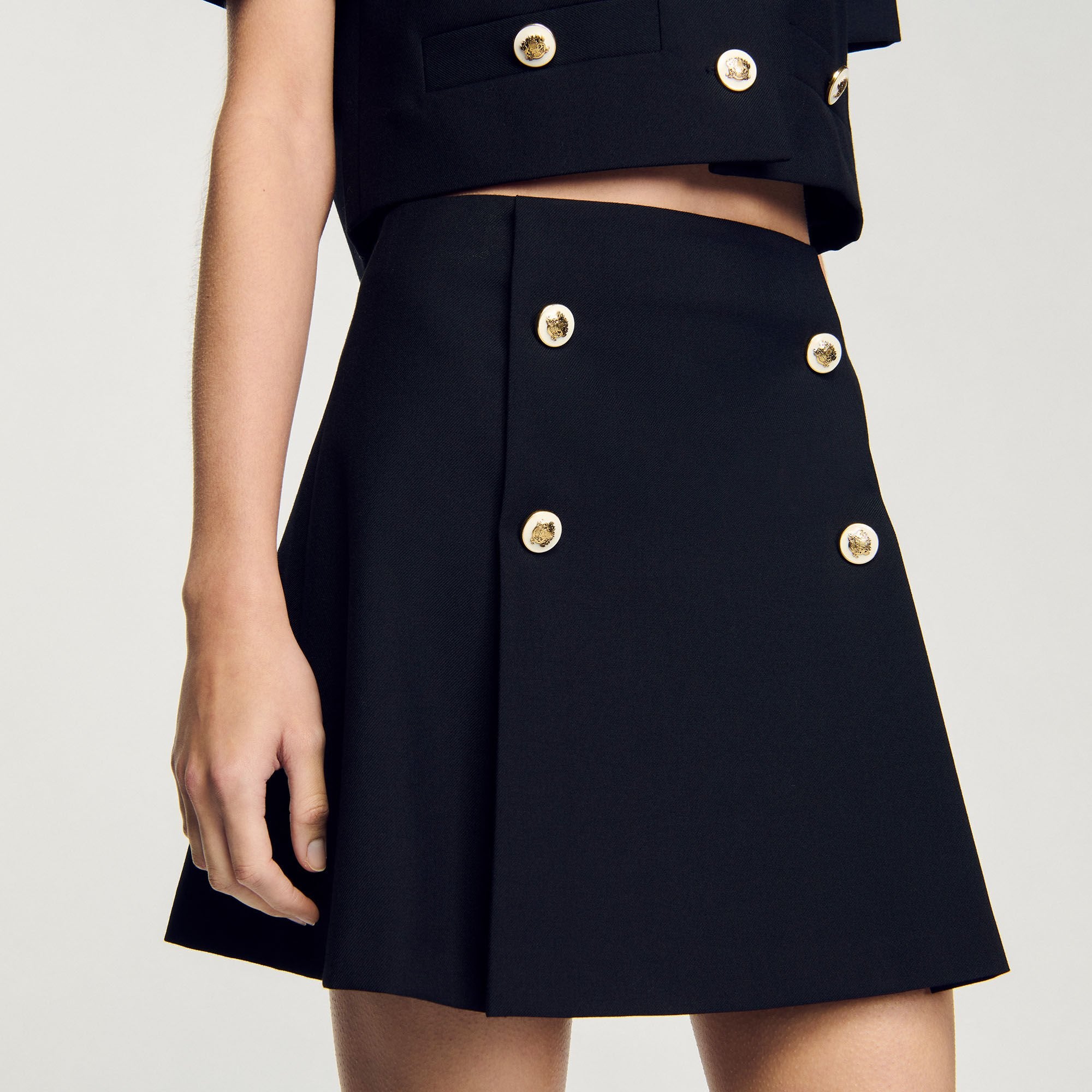 Sandro / Mini pleated skirt Black