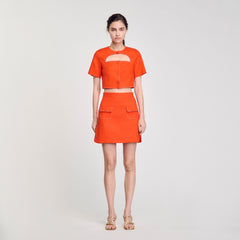 Sandro / Mini skirt with pockets Orange