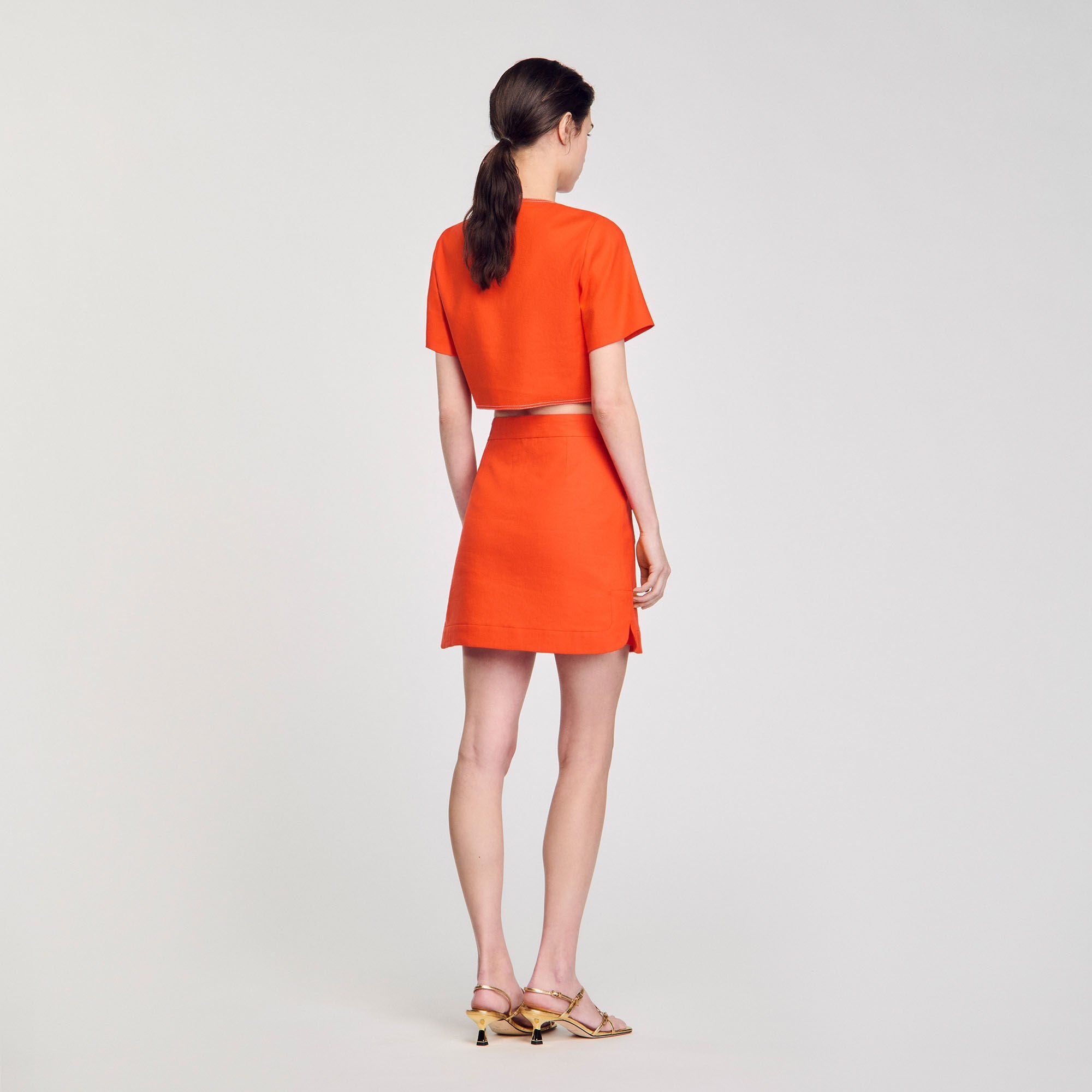 Sandro / Mini skirt with pockets Orange