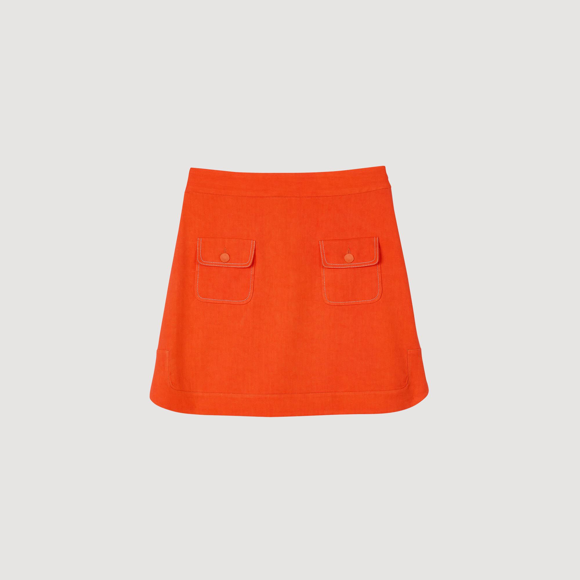 Sandro / Mini skirt with pockets Orange