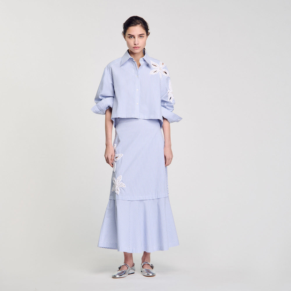 Sandro / Maxi striped skirt Sky Blue