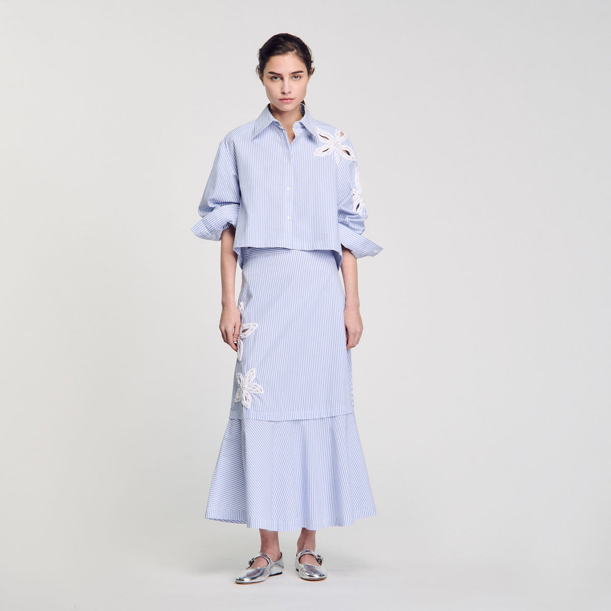 Sandro / Maxi striped skirt Sky Blue