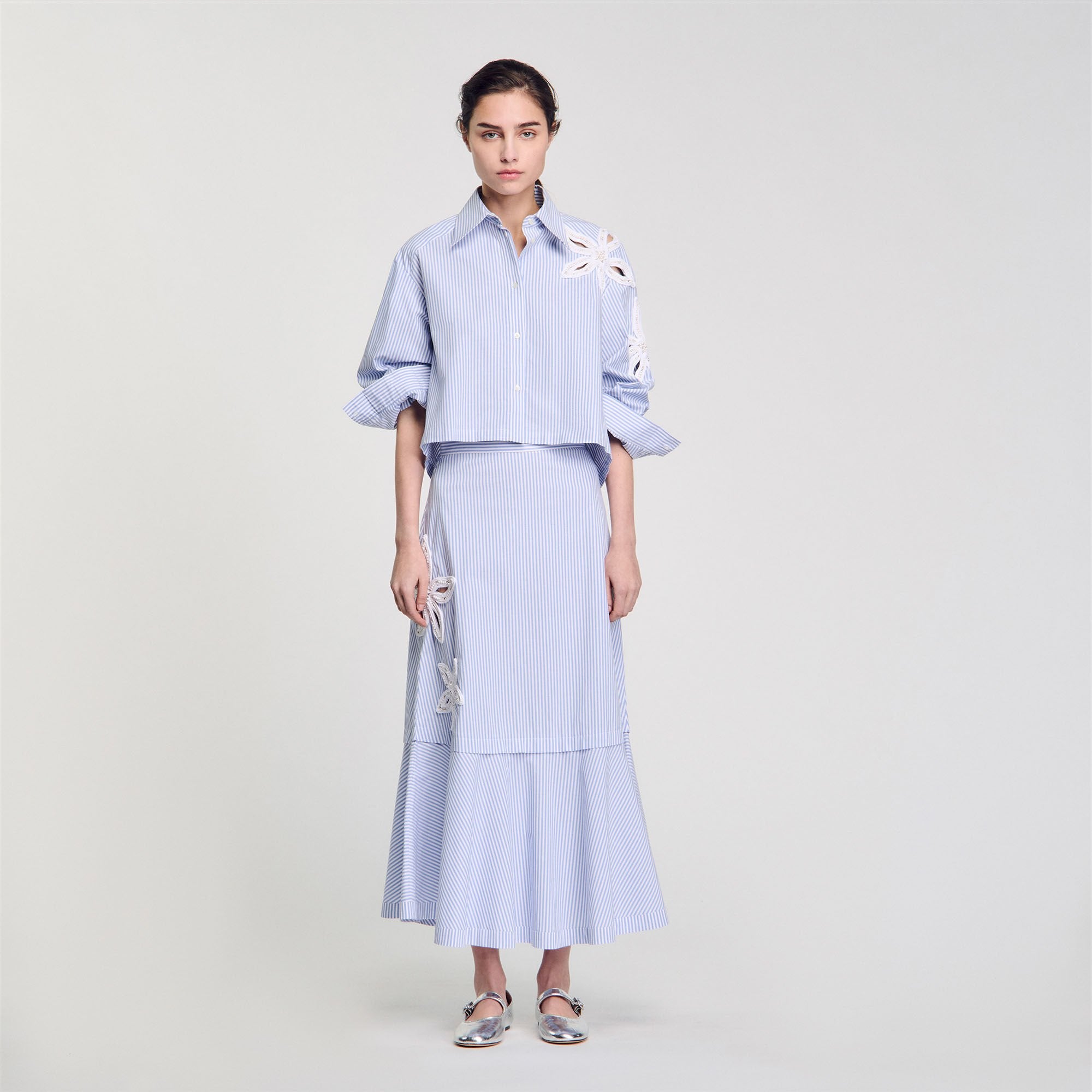 Sandro / Maxi striped skirt Sky Blue