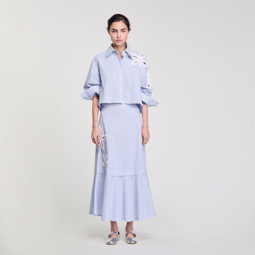 Sandro / Maxi striped skirt Sky Blue