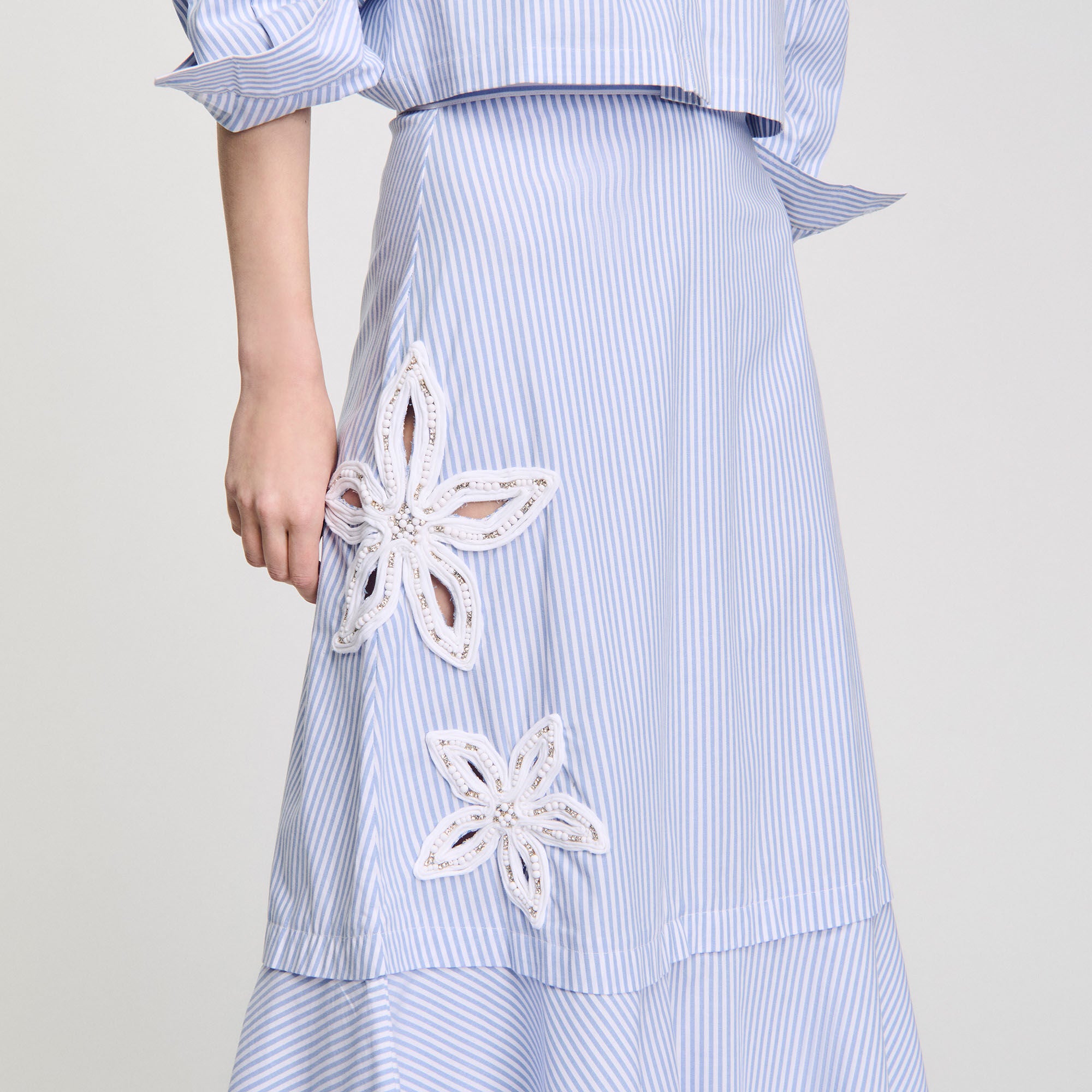 Sandro / Maxi striped skirt Sky Blue