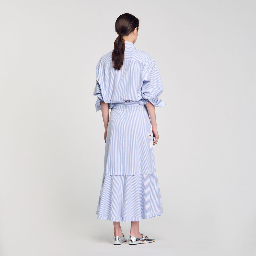 Sandro / Maxi striped skirt Sky Blue