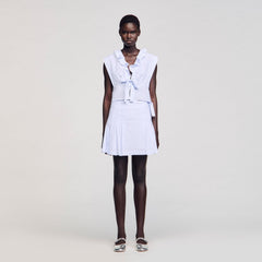 Sandro / Mini striped skirt Ciel / Blanc