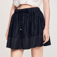 Sandro / Mini dual-material skirt Black