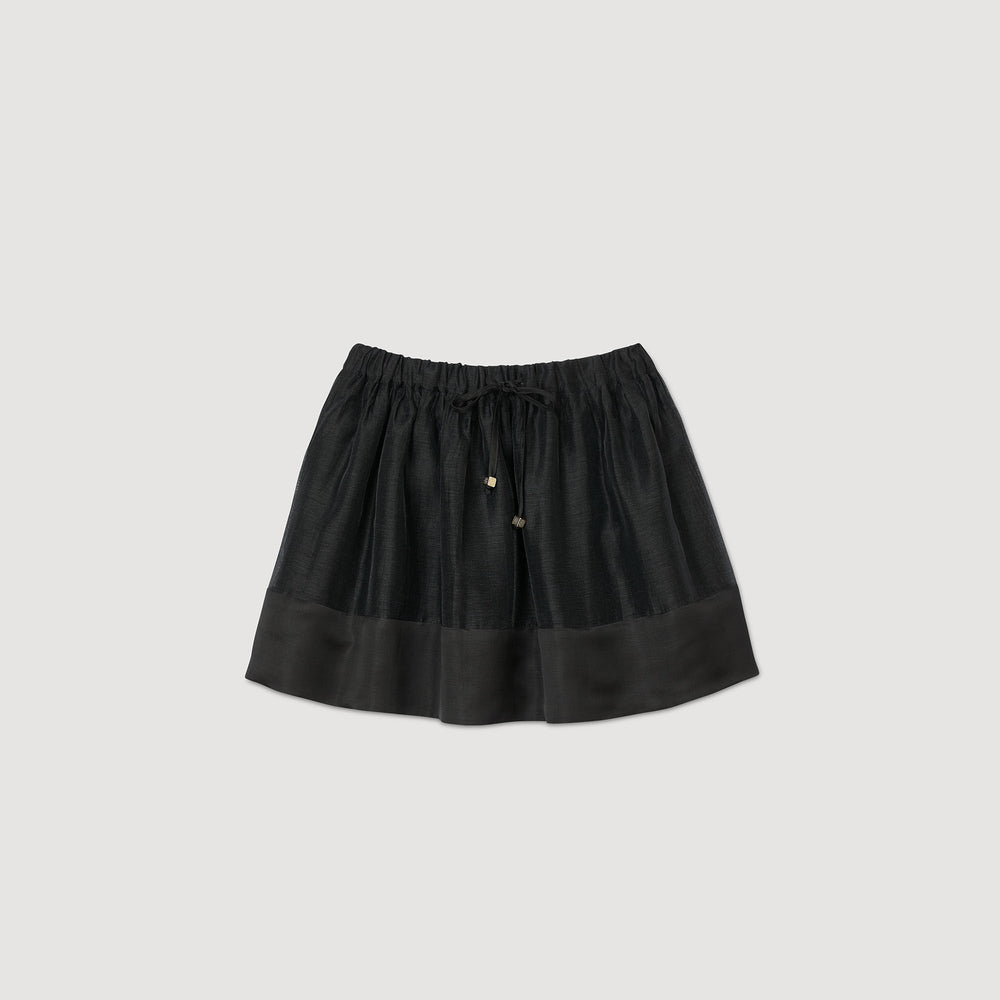 Sandro / Mini dual-material skirt Black
