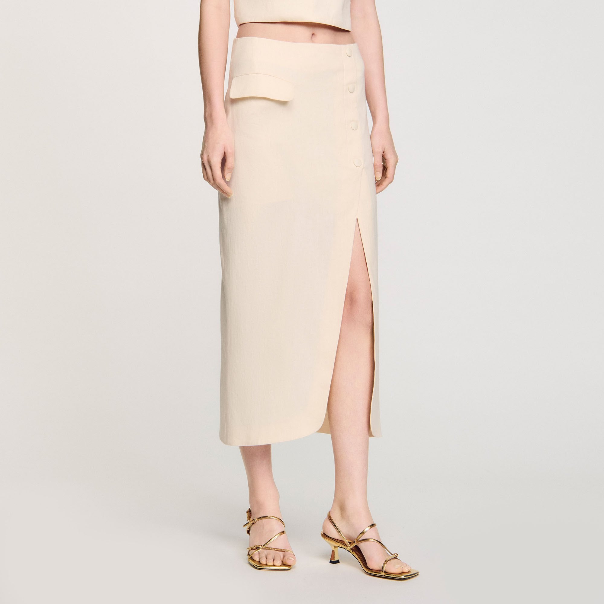 Sandro / Maxi slit skirt Ecru