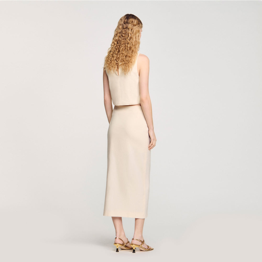 Sandro / Maxi slit skirt Ecru