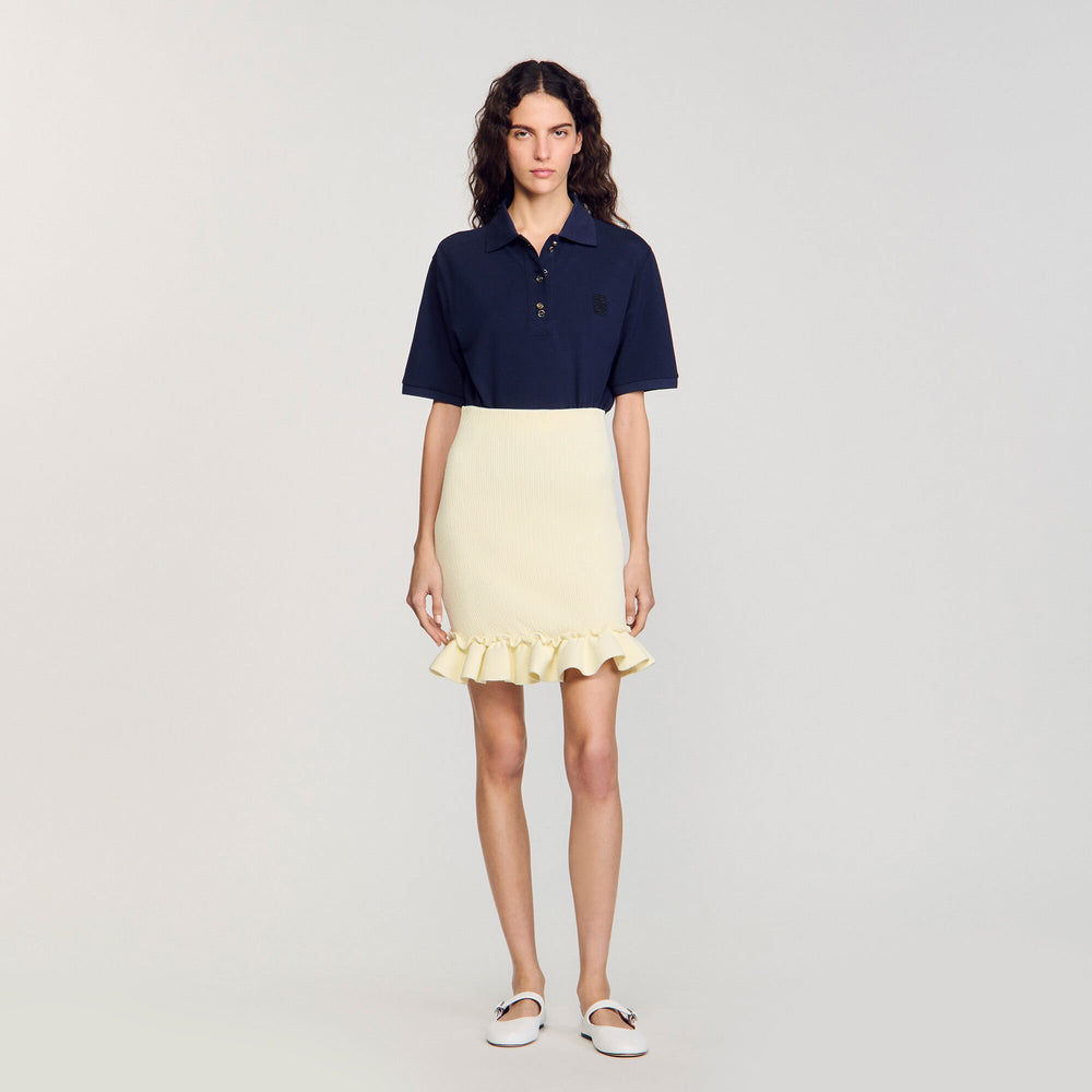 Sandro / Knitted skirt with ruffle Light Yellow