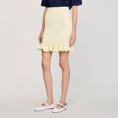 Sandro / Knitted skirt with ruffle Light Yellow