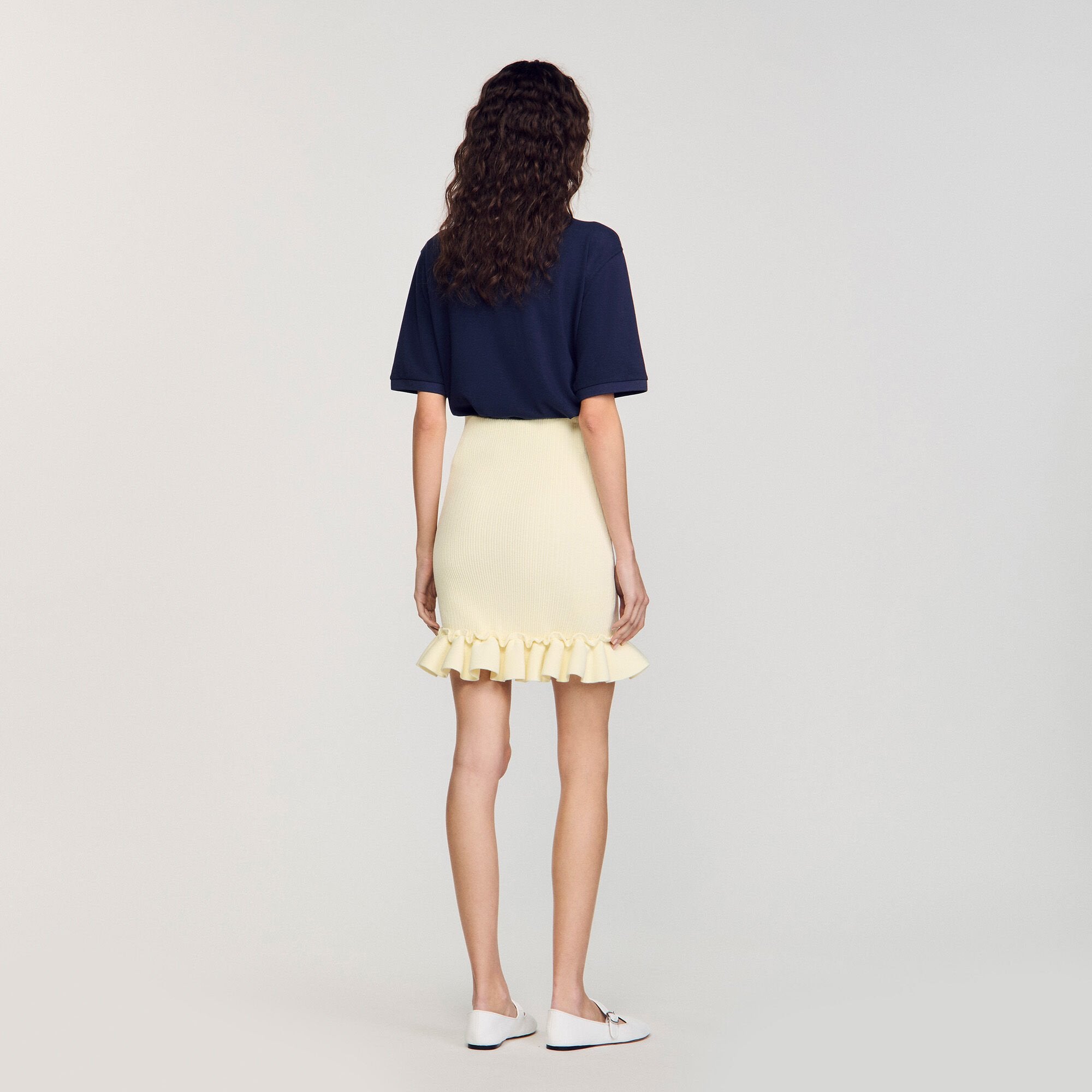 Sandro / Knitted skirt with ruffle Light Yellow