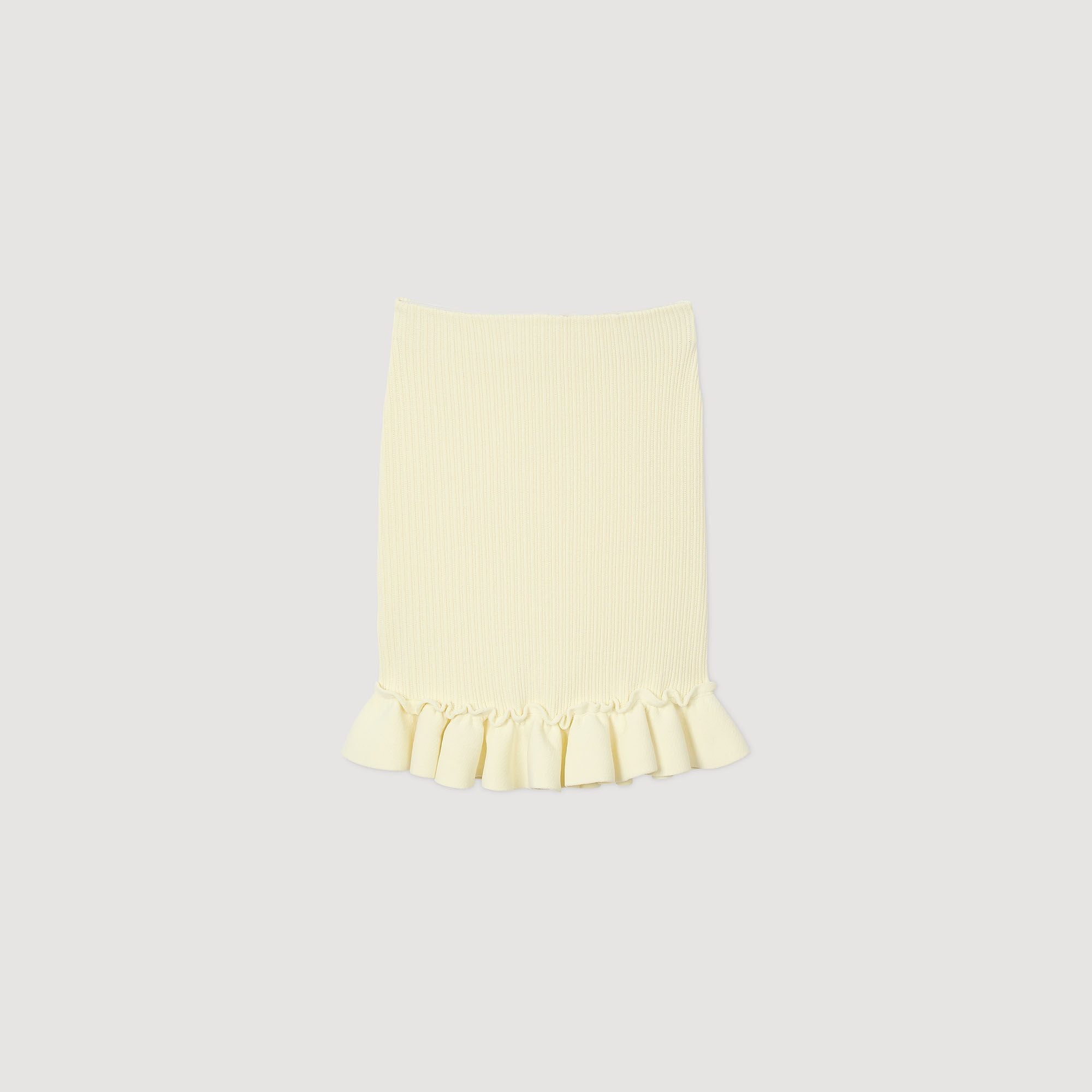 Sandro / Knitted skirt with ruffle Light Yellow