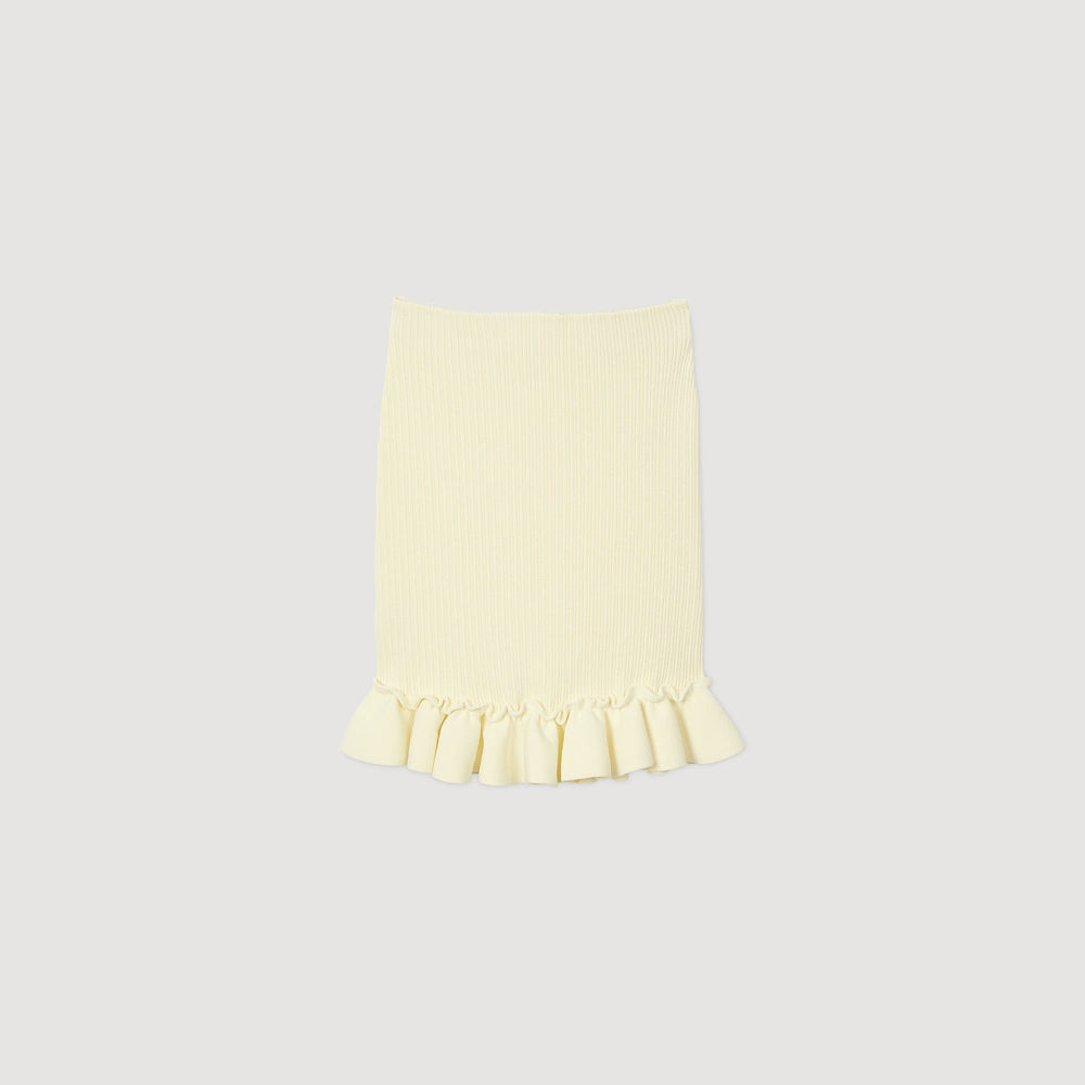 Sandro / Knitted skirt with ruffle Light Yellow