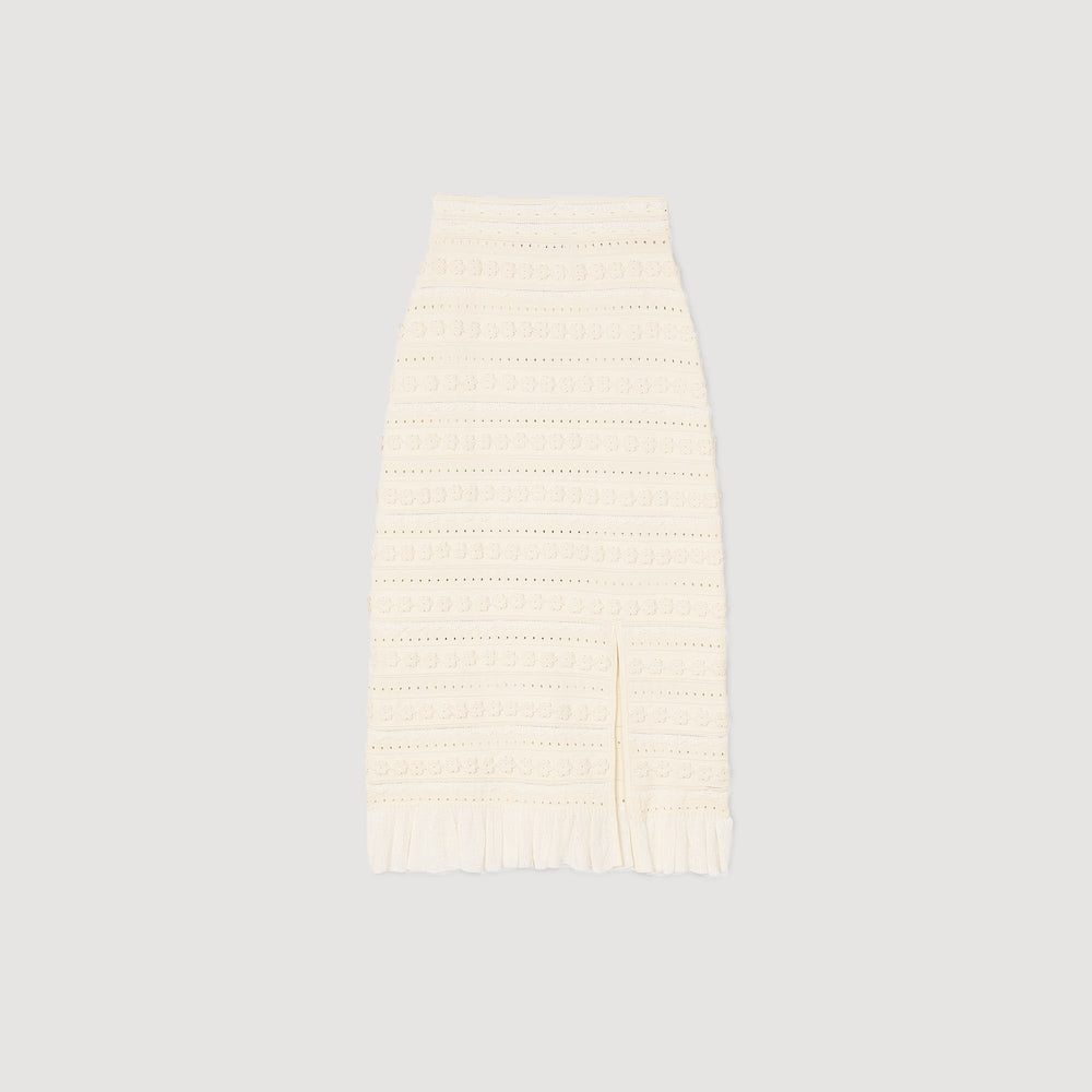 Sandro / Maxi skirt with crochet detailing Ecru