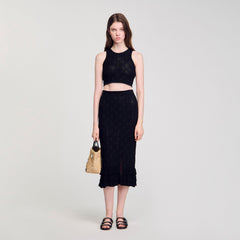 Sandro / Knit midi skirt Black