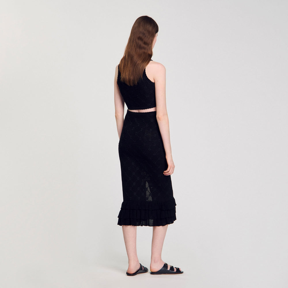 Sandro / Knit midi skirt Black