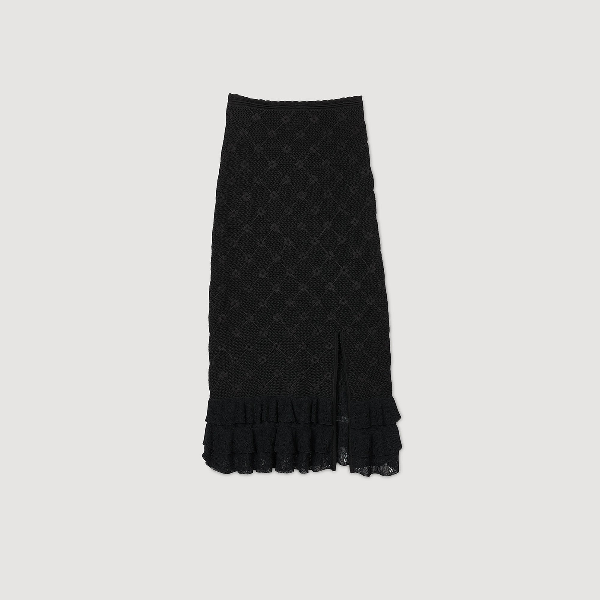 Sandro / Knit midi skirt Black