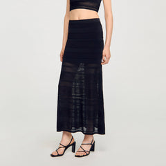 Sandro / Maxi decorative knit skirt Black