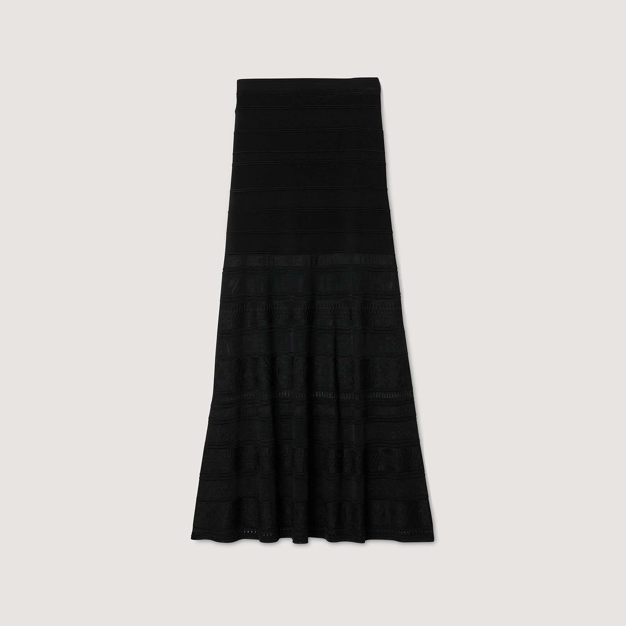 Sandro / Maxi decorative knit skirt Black