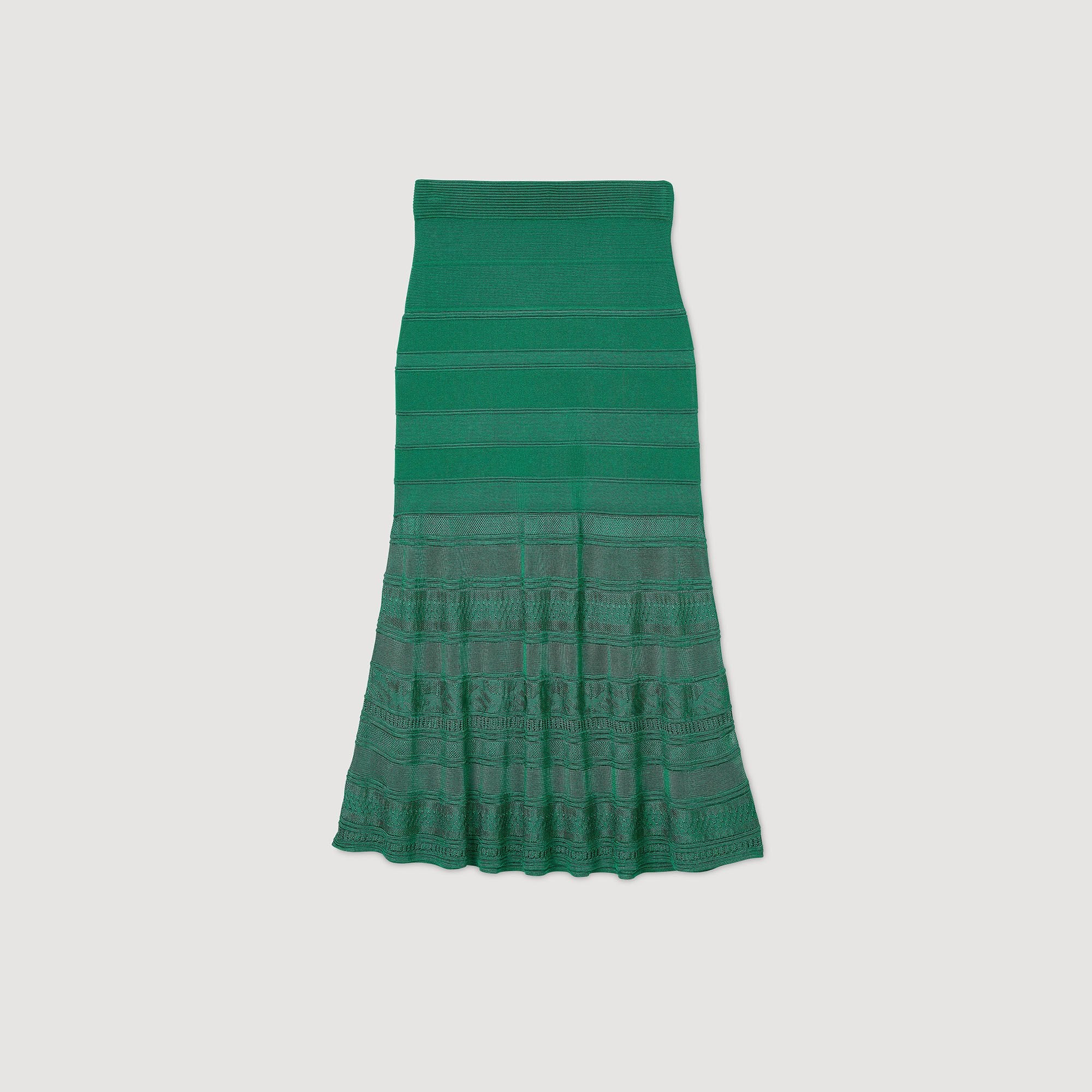 Sandro / Maxi decorative knit skirt Emeuraude Green