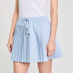 Sandro / Mini pleated rhinestone skirt Sky Blue