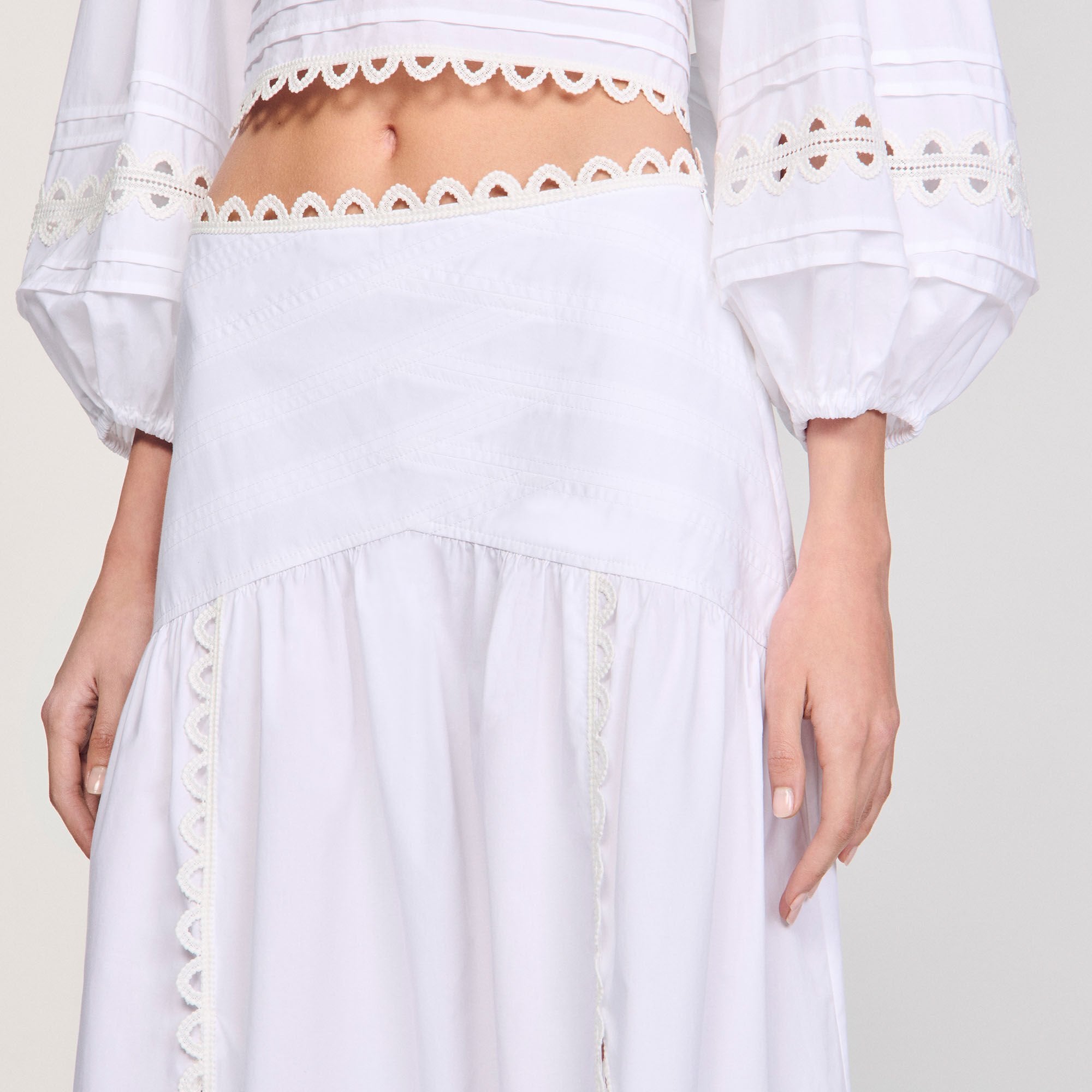 Sandro / Maxi poplin skirt White