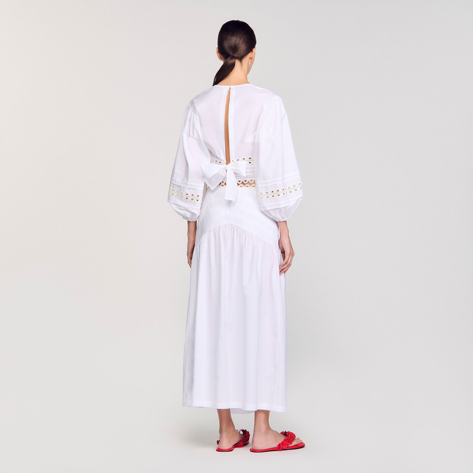 Sandro / Maxi poplin skirt White