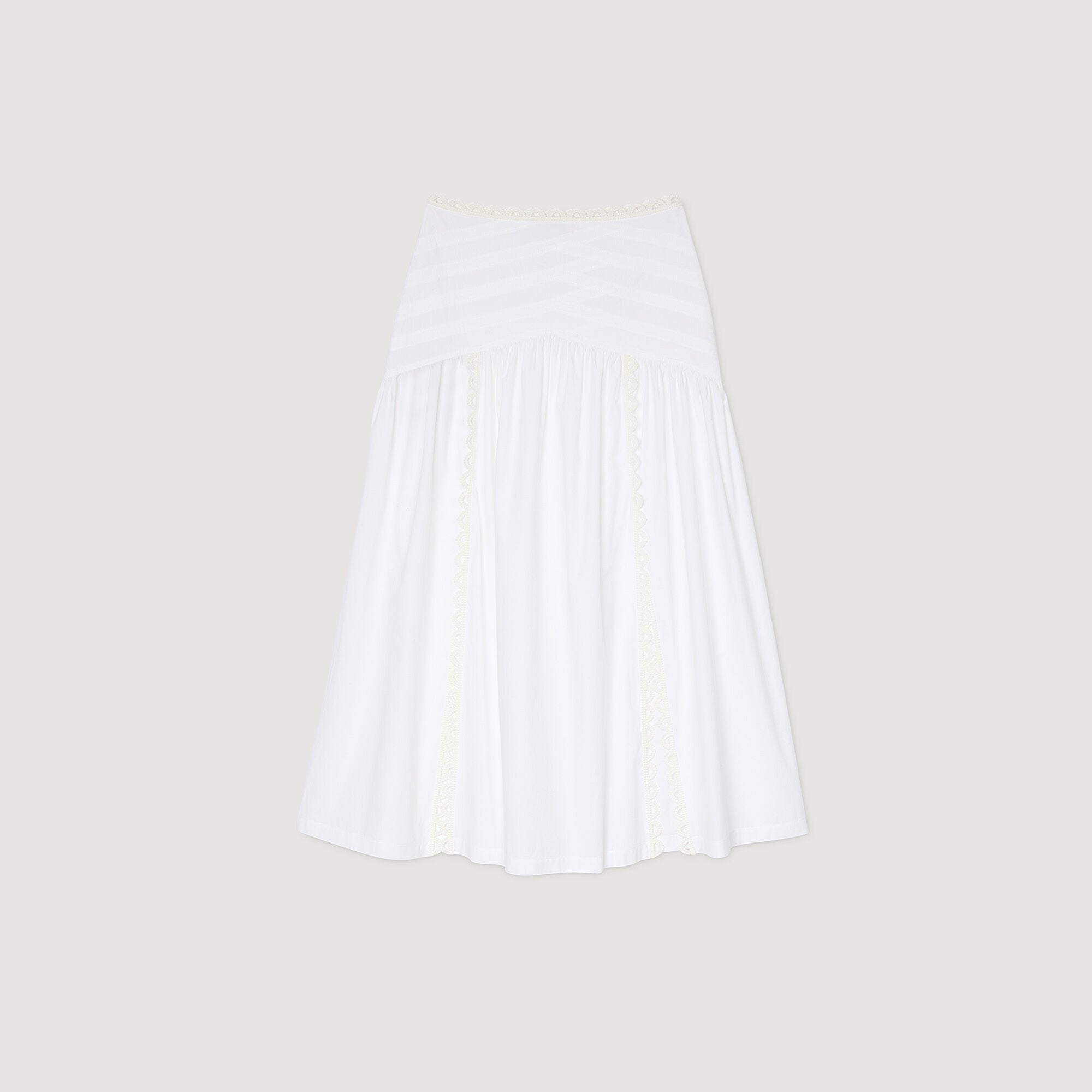 Sandro / Maxi poplin skirt White