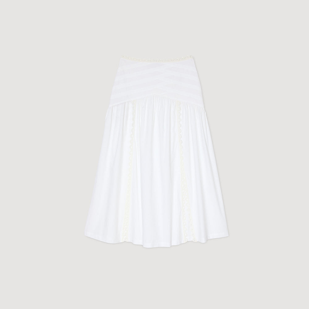 Sandro / Maxi poplin skirt White